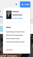 Screenshot Profil-Menü